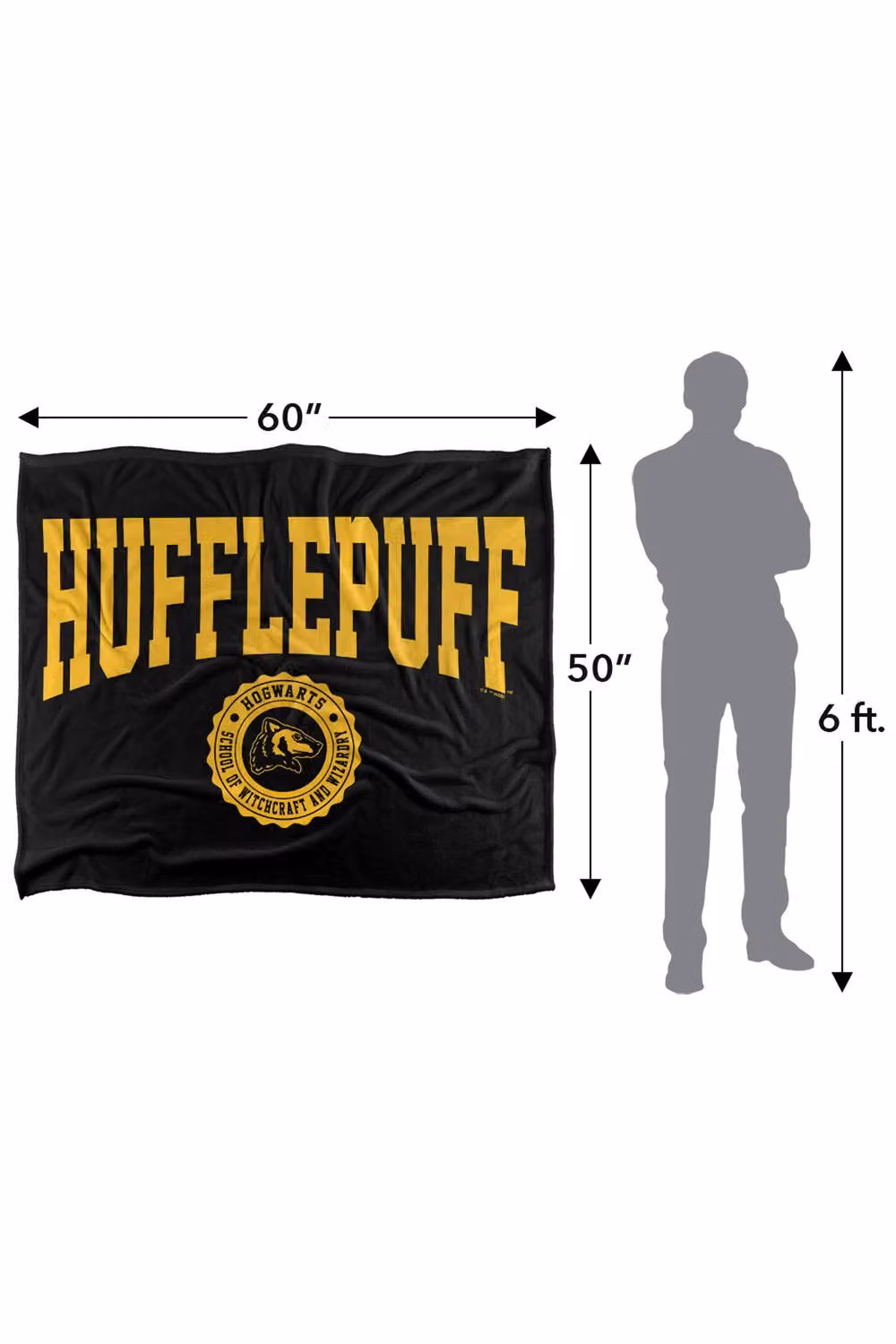 Warner Bros. Harry Potter Hufflepuff Seal Super Soft Fleece Throw Blanket, Multicolour, W: 127 cm x D: 152.4 cm – 8