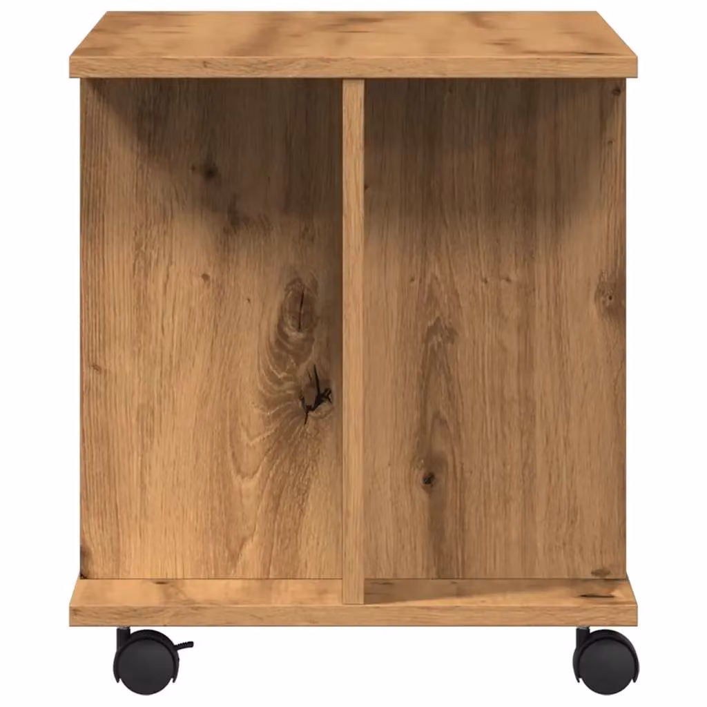 Berkfield Home Artisan Oak TV Cabinet with Castors in Brown, W/D/H: 80 x 40 x 45 cm – 4