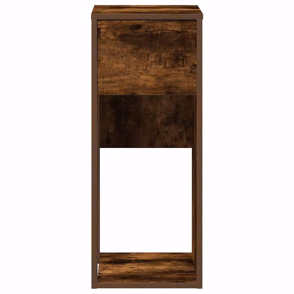 Berkfield Home Computer Tower Stand with Drawer in Smoked Oak Brown, W/D/H: 30 x 44 x 74 cm – 3