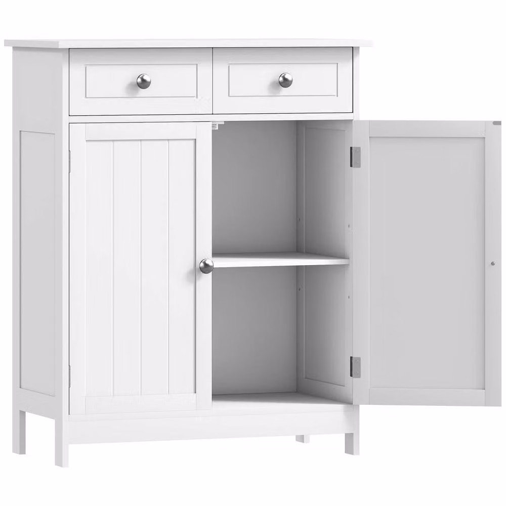Wyld Haus Zilu Freestanding Bathroom Cabinet in White with Drawers and Cupboard, W/D/H: 60 x 30 x 75 cm – 2