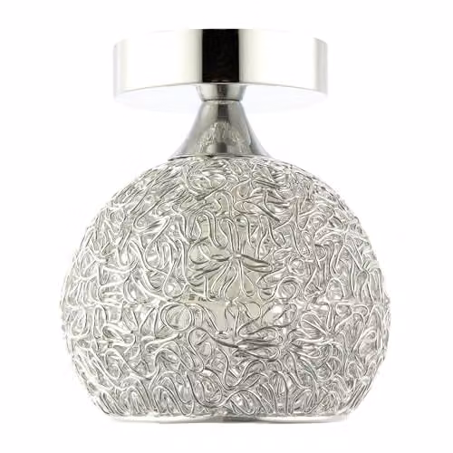 Happy Homewares Modern Chrome Ceiling Light Fitting with Metal Shade, W/D/H: 15 x 15 x 17 cm