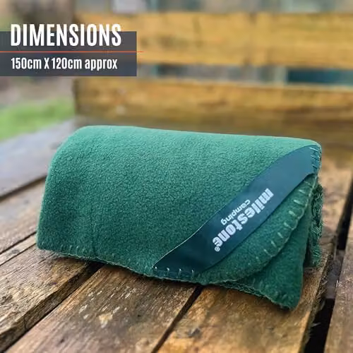 Milestone Thermal Fleece Blanket in Green, W 120 cm x L 150 cm – 3