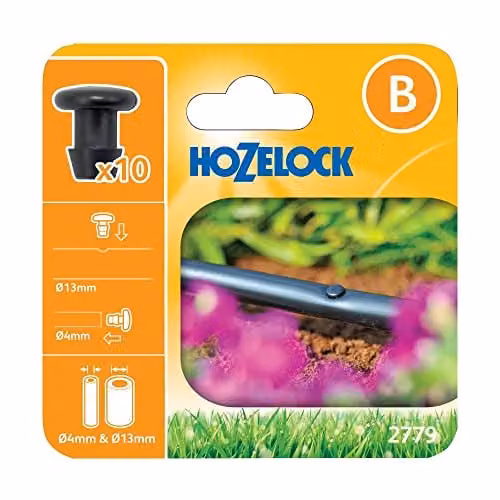 Hozelock Plastic Blanking Plug, 13 mm, Yellow or Black (Pack of 10) – 1