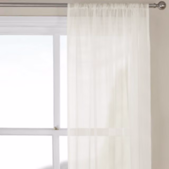 My Home Glacier Voile Panel Curtain in Beige, Silver or White, Width: 216 cm
