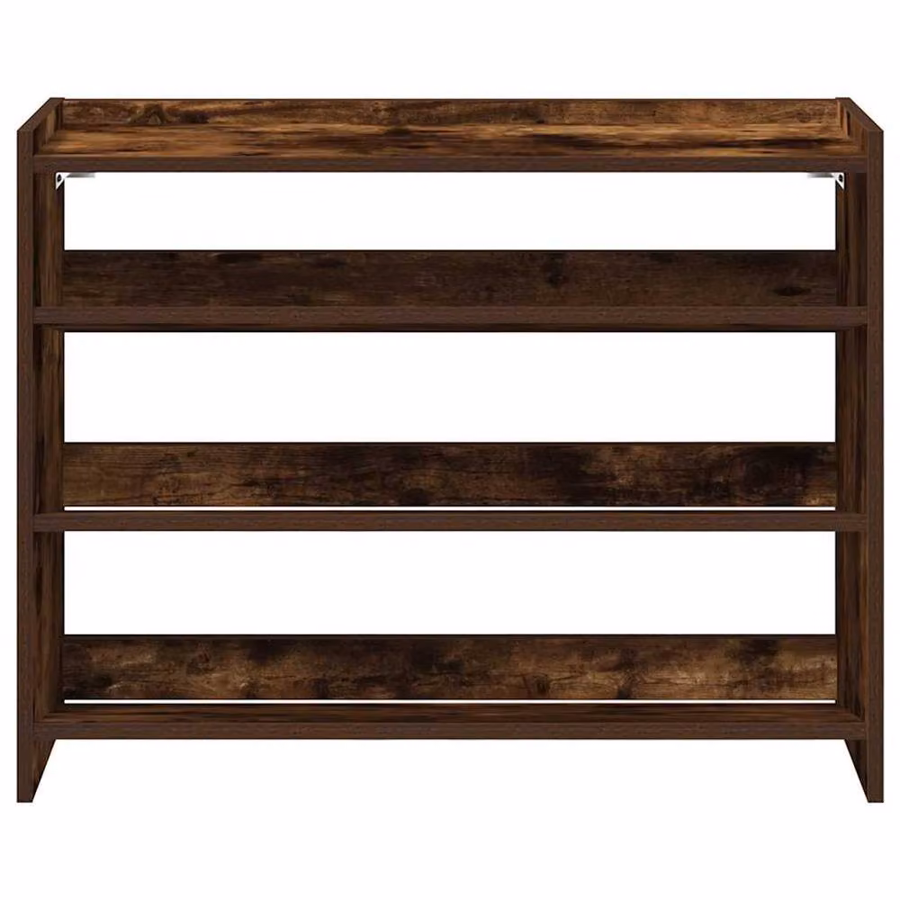 Berkfield Home Smoked Oak Shoe Rack in Brown, W/D/H: 80 x 25 x 62 cm – 4