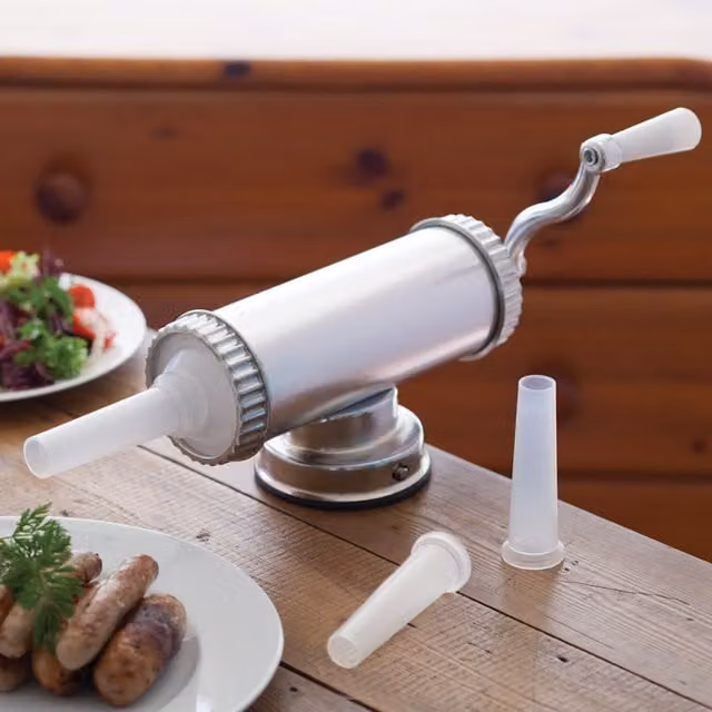 KitchenCraft Stainless Steel Round Sausage Maker in Silver