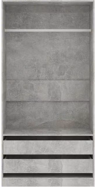 Berkfield Home Modern Wardrobe in Concrete Grey, W/D/H: 100 x 50 x 200 cm