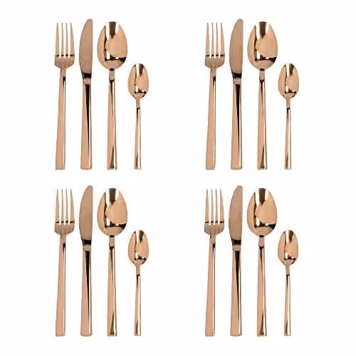 Mikasa 16 Piece Copper Coated Stainless Steel Cutlery Set with Case – 1