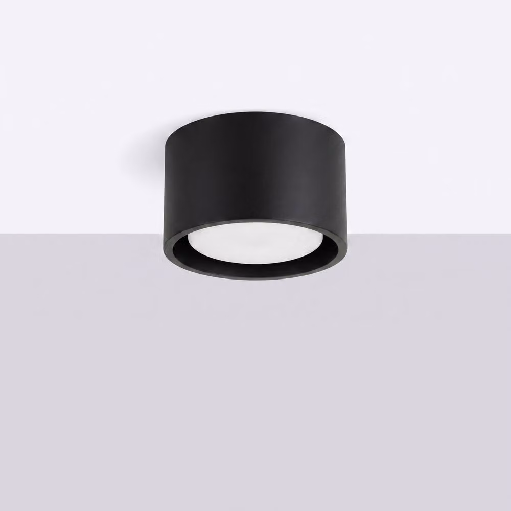 Sollux Lighting minimalist round ceiling lamp in black, W/D/H: 6 x 10 x 10 cm – 2