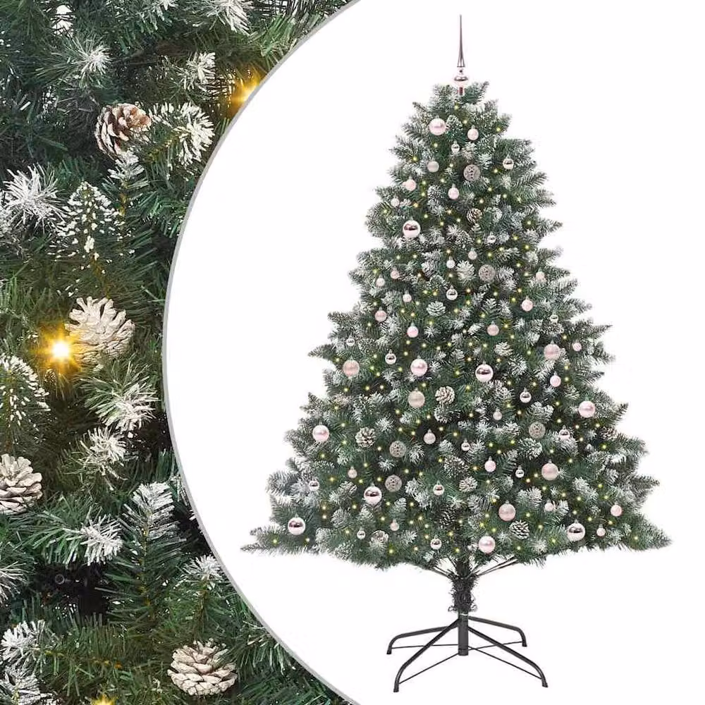 Berkfield Home Modern Artificial Christmas Tree in Green, W/D/H: 140 x 140 x 210 cm – 3
