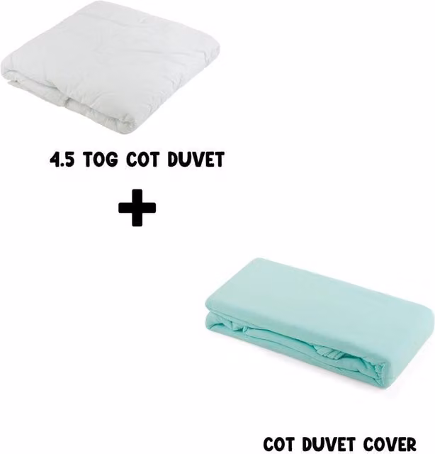 Junior Joy Cotton Baby Duvet Cover Set, Green, W: 100 cm, H: 120 cm