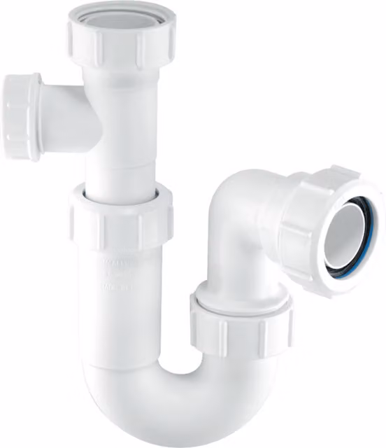McAlpine White Plastic Tubular Swivel Basin Trap