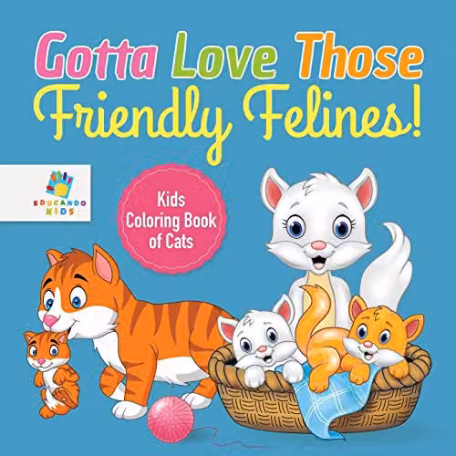 Educando Kids Kids Coloring Book of Cats, Multicolour