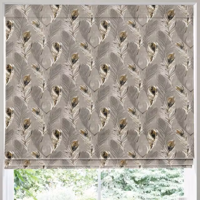 Terrys Made to Measure Blackout Roman Blind in Grey Linen Textile
