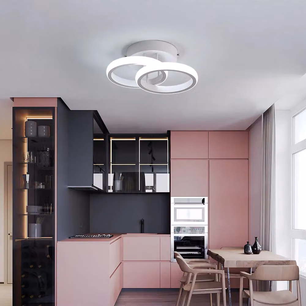 Pheashine Modern White Dual-Ring LED Ceiling Light, 22W, 6500K Cool White, Diameter: 25 cm – 4