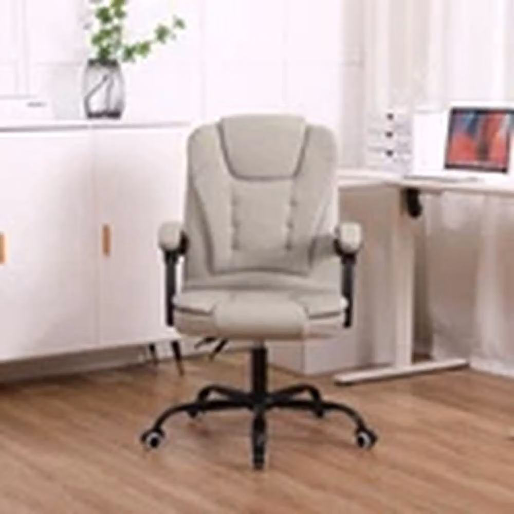EONLION Grey Faux Leather Reclining Executive Office Chair with Headrest and 360 Degree Swivel – 2
