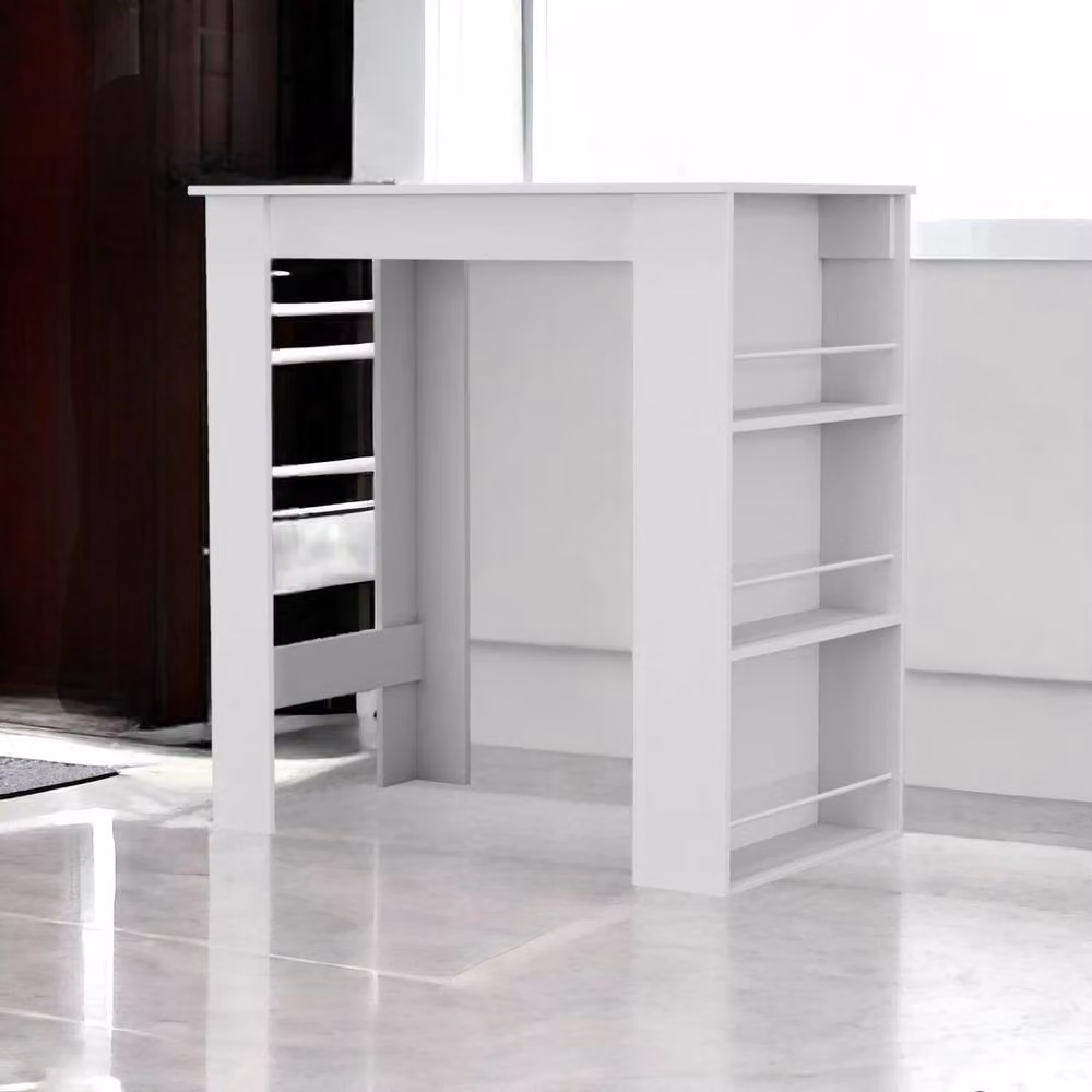 PAWNORA 3 Tier Modern Kitchen Island Table, White, W/D/H: 100 x 60 x 105 cm – 3