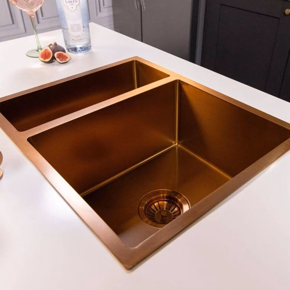 PAWNORA Gold 1.5 Bowl Stainless Steel Kitchen Sink – 3