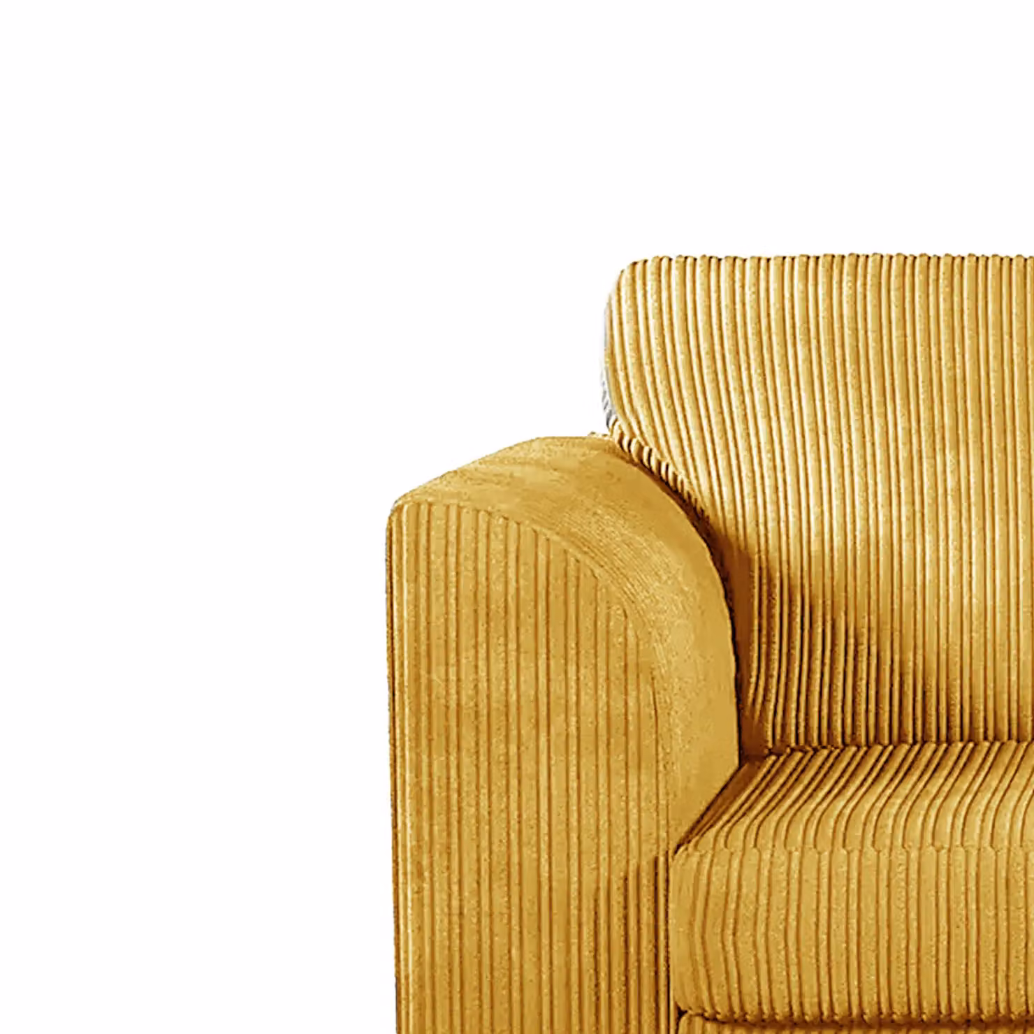 Furnishings For Less UK Luxor Jumbo Cord Fabric Armchair in Mustard Yellow – 2