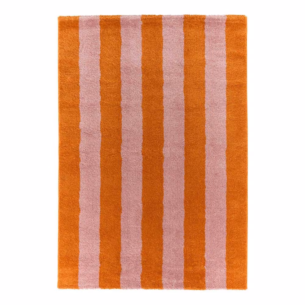 sweeek Indoor Striped Rectangular Rug in Orange and Pink, W: 80 cm, L: 140 cm – 2