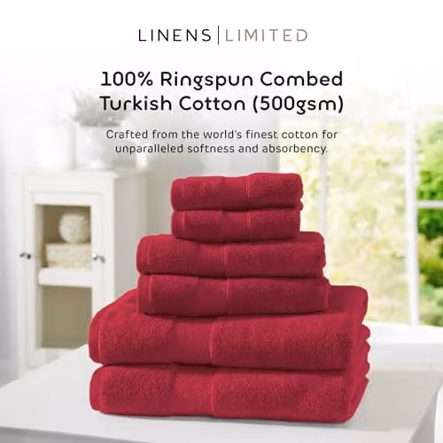 Linens Limited Burgundy Turkish Cotton Hand Towel