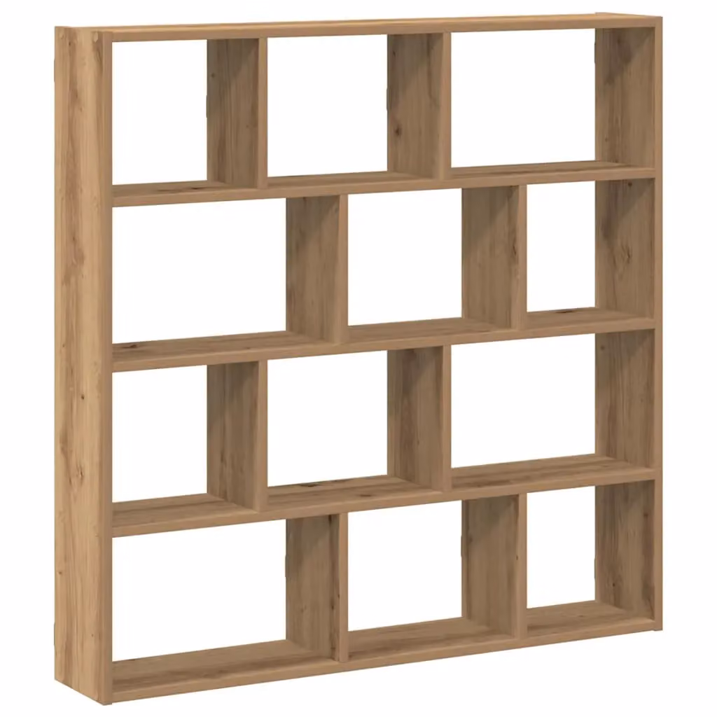 Berkfield Home Wall Mounted 12 Compartment Cube Shelf in Artisan Oak Brown – 2