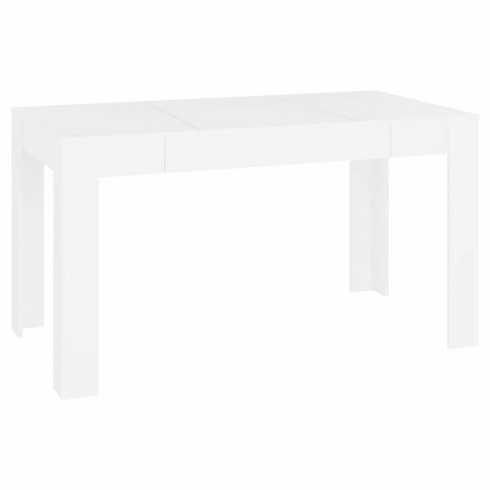 Berkfield Home White Rectangular Dining Table in Engineered Wood W/D/H: 140 x 74.5 x 76 cm – 2