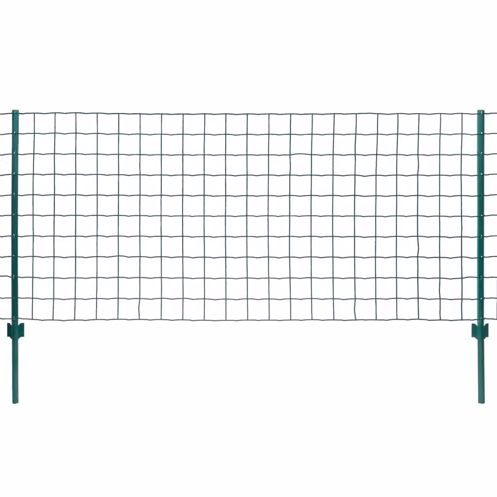 Berkfield Home Euro Fence Green PVC-Coated Steel Fencing, W: 20 m, H: 1.5 m – 2