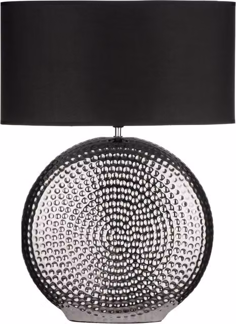 Interiors by Premier Orsina Modern Table Lamp with Chrome Finish and Black Fabric Shade
