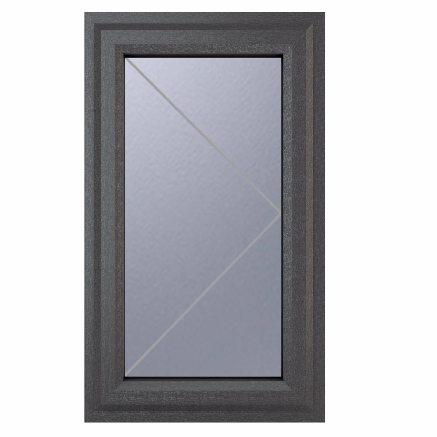 Crystal Direct Right Hand Side Top Hung Window with Obscure Glass in Dark Grey, W: 61.0 cm, H: 96.5 cm – 2