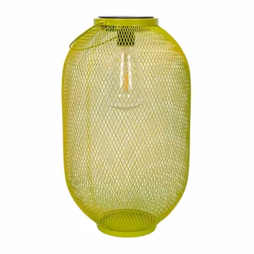 ValueLights Solar Powered Metal Mesh Lantern Light in Green