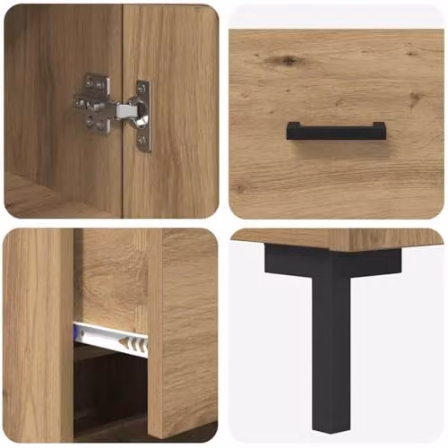 vidaXL Modern Highboard in Brown, W/D/H: 34.5 x 34 x 180 cm – 4