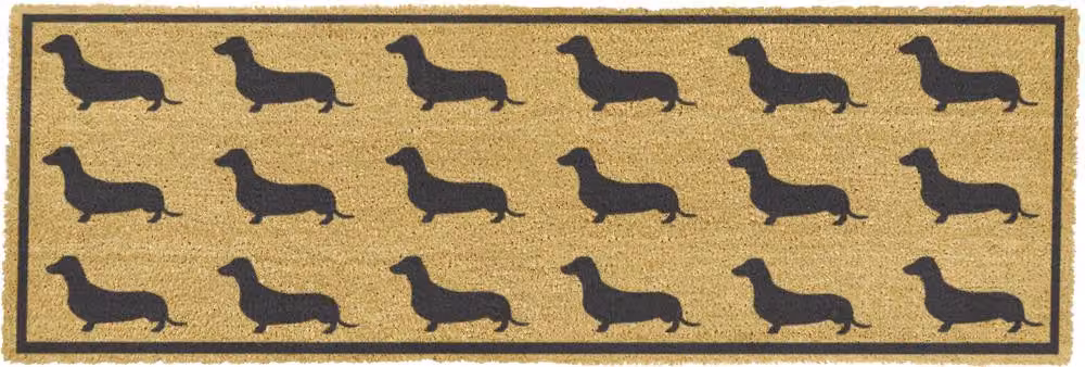 Artsy Mats Dachshund Pattern Coir Doormat in Brown, W/D: 120 x 40 cm – 4