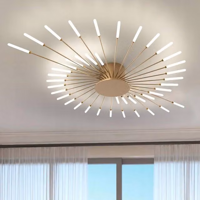 COMELY Modern LED Flush Ceiling Light with 42 Heads in Gold – 1