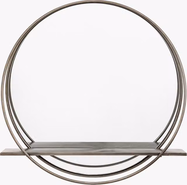 Perch & Parrow Shelfie Large Round Silver Wall Mirror