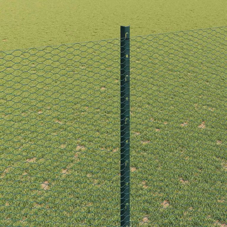 Berkfield Home Green Steel U-Channel Fence Posts, 5 Pack, Height: 160 cm