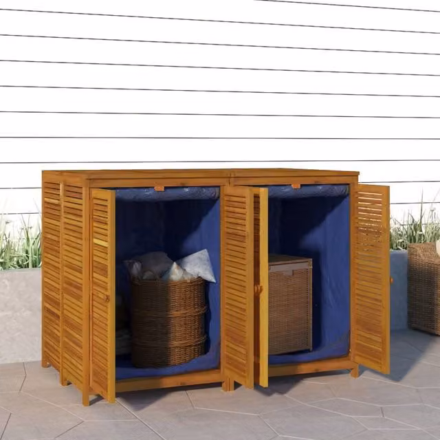 Berkfield Home Rustic Brown Acacia Wood Garden Storage Box W/D/H: 140 x 87 x 104 cm