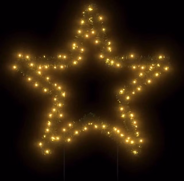 Berkfield Home Green Star Christmas Light Decoration with Spikes and 115 LEDs, Height: 85 cm