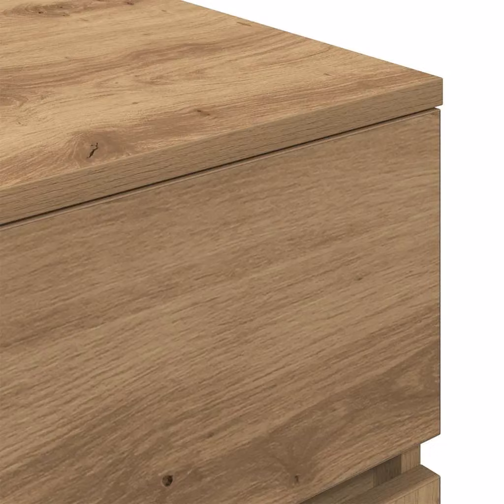 Berkfield Home Set of 2 Artisan Oak Bedside Cabinets with 3 Drawers, Brown, W/D/H: 39 x 35 x 65 cm – 4