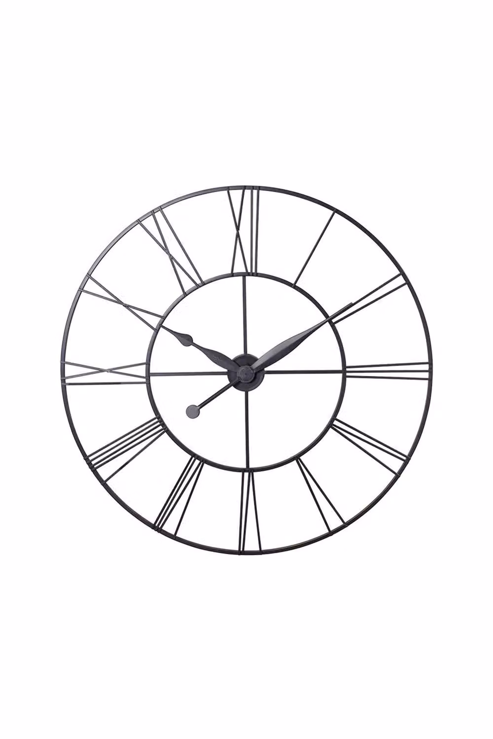 ExtraStar Vintage Round Metal Wall Clock with Analog Display in Grey and Black – 2