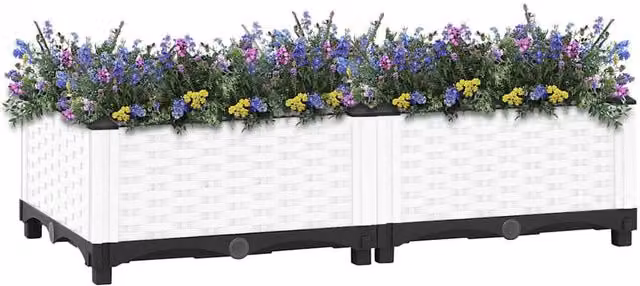 Berkfield Home White Polypropylene Raised Bed W: 80 cm, D: 40 cm, H: 23 cm – 1