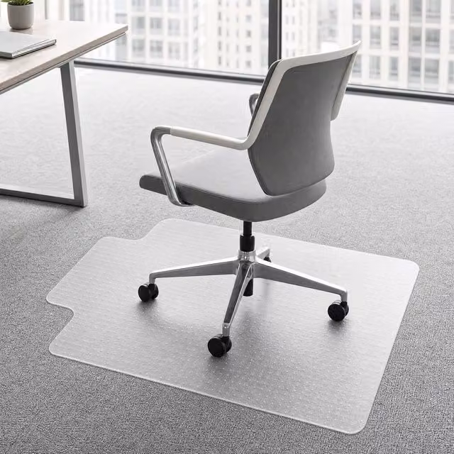STILVORA Lipped Chair Mat with Non Slip Surface in Transparent, W: 120 cm, D: 90 cm