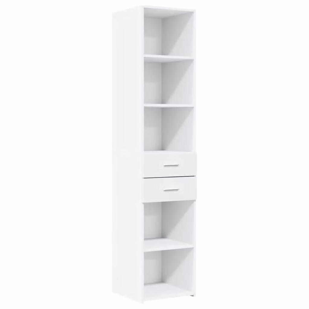 Berkfield Home Modern White Highboard with Hinged Doors and Open Shelf, W/D/H: 40 x 42.5 x 185 cm – 2
