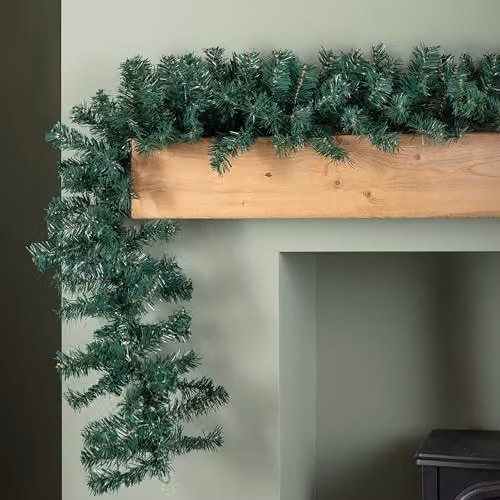 Samuel ALEXANDER 2.7m Plain Green Christmas Garland with 200 Tips – 3