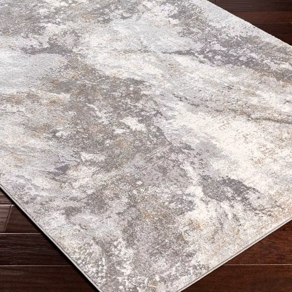 Livabliss Allegro Abstract Modern Marble Living and Dining Room Rug in Grey, Blue and Brown, W: 200 cm, D: 275 cm – 4