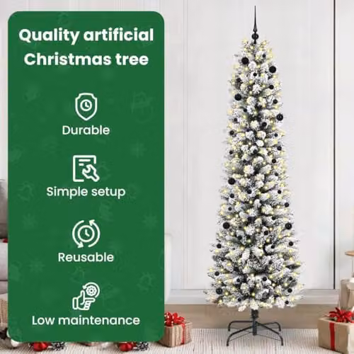 vidaXL Artificial White Christmas Tree, Height: 240 cm – 4
