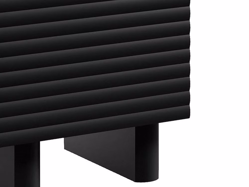 Vente-unique LUDIMA 1-Door Bedside Table in Black MDF – 4