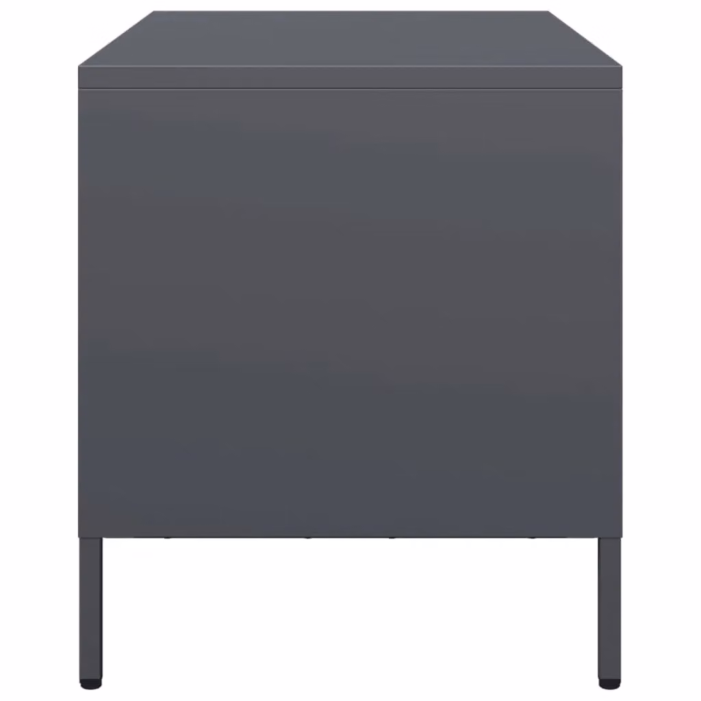 Berkfield Home Anthracite TV Cabinet in Black Cold-rolled Steel, W: 68 cm, D: 39 cm, H: 43.5 cm – 4