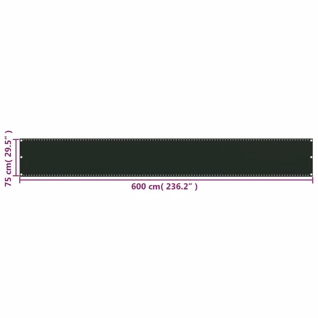 Berkfield Home Balcony Screen, Dark Green, W: 75 cm, L: 600 cm – 3
