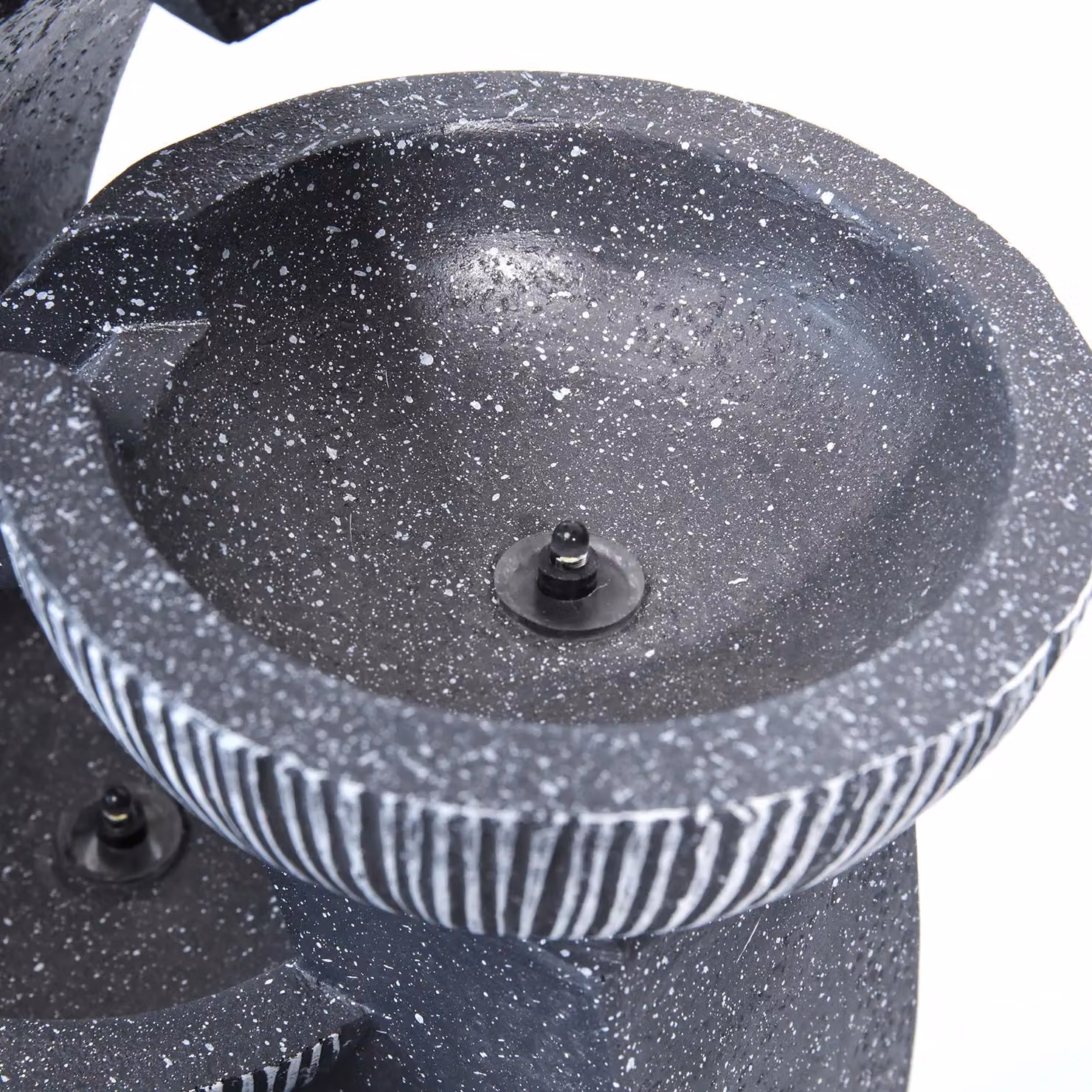 Living and Home Corded Electric Outdoor Stone Water Fountain in Grey, W/D/H: 22 x 47 x 22 cm – 4